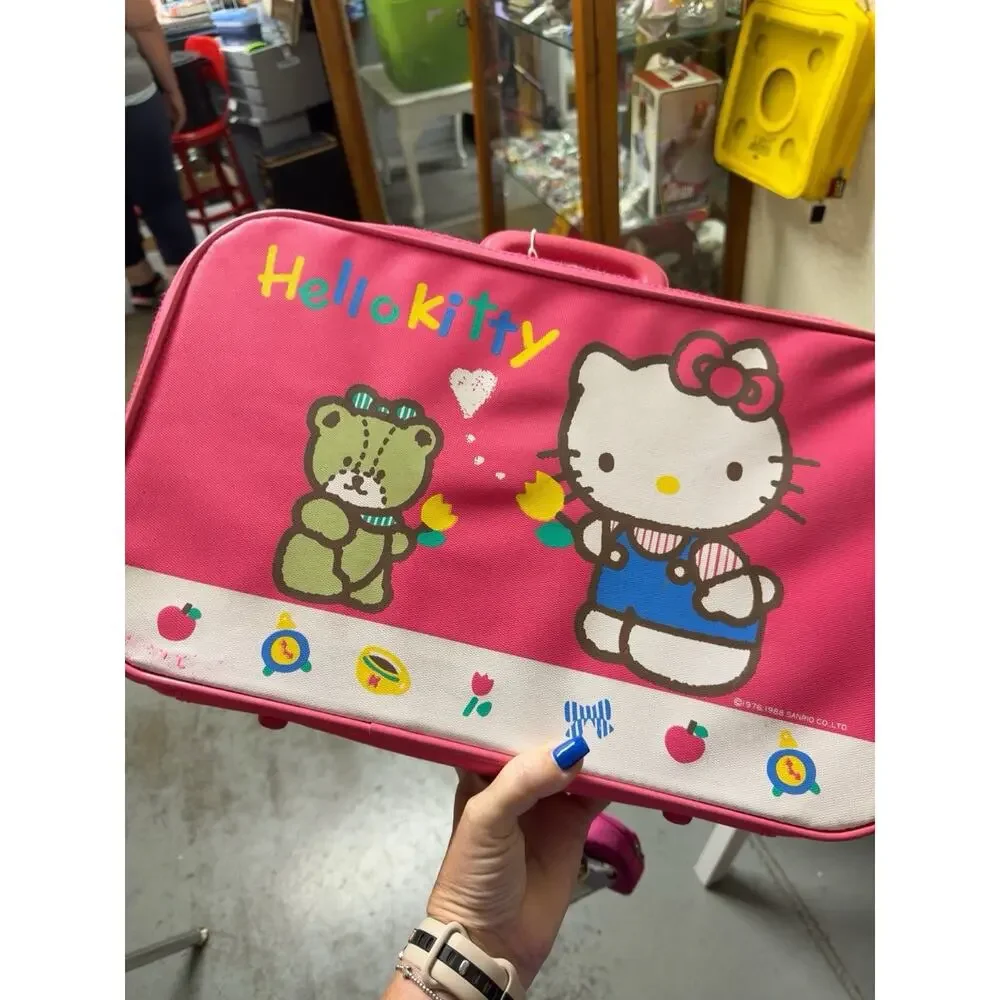 Hello Kitty Vintage Suitcase Cat Bear 1988 Luggage Travel Case Bag Sanri0 RARE